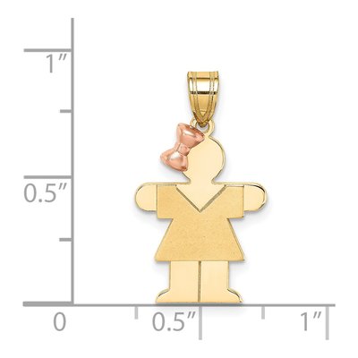 14K Two-Tone Gold Girl Charm – view 4