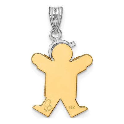 14K Two-Tone Gold Boy Charm – view 4
