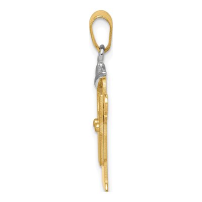 14K Two-Tone Gold Boy Overalls Charm – view 3