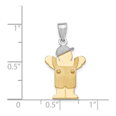 14K Two-Tone Gold Boy Overalls Charm – view 4
