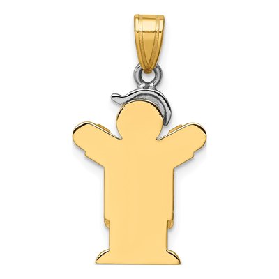14K Two-Tone Gold Boy Overalls Charm – view 5