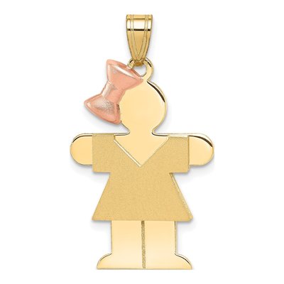 14K Two-Tone Gold Girl Charm