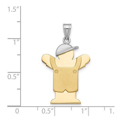 14K Two-Tone Gold Boy Overalls Charm – view 4