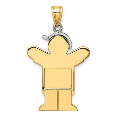 14K Two-Tone Gold Boy Overalls Charm – view 5