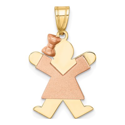 14K Two-Tone Gold Girl Charm
