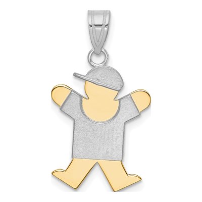 14K Two-Tone Gold Boy Charm