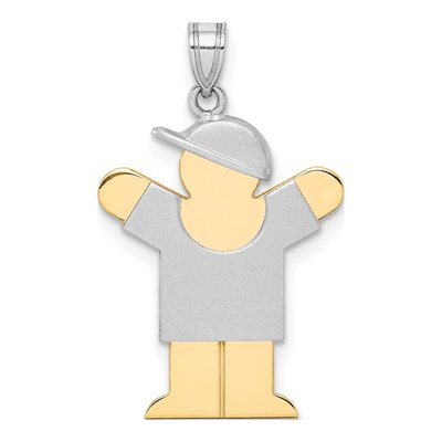 14K Two-Tone Gold Boy Charm