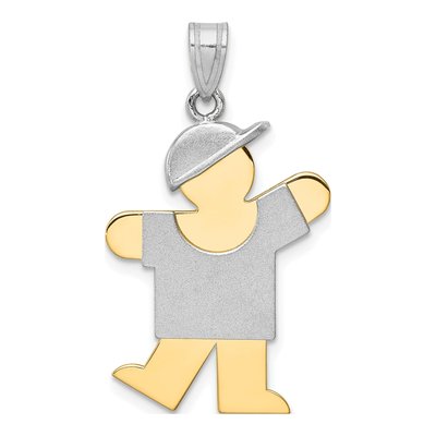 14K Two-Tone Gold Boy Kiss Charm
