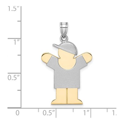 14K Two-Tone Gold Kids Boy Love Charm – view 4