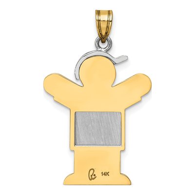 14K Two-Tone Gold Kids Boy Love Charm – view 5