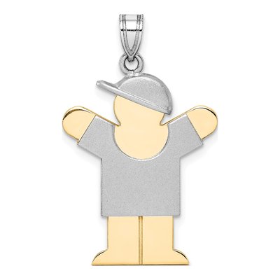 14K Two-Tone Gold Kids Boy Love Charm