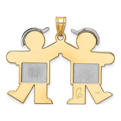 14K Two-Tone Gold Kids Kiss Charm – view 5