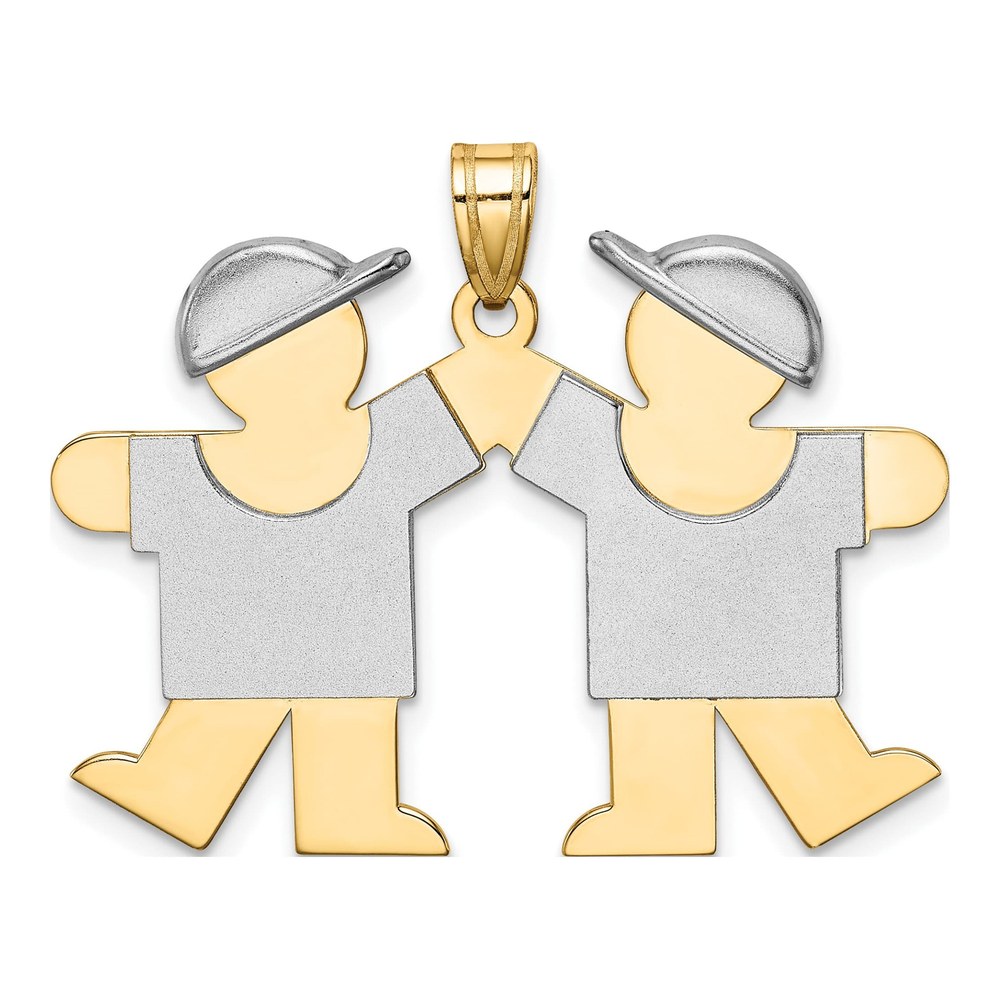 14K Two-Tone Gold Kids Kiss Charm