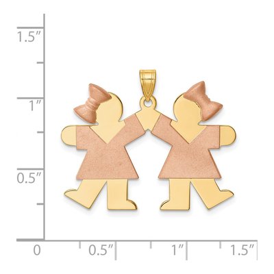 14K Two-Tone Engravable Kiss Charm | The Kids Collection – view 4