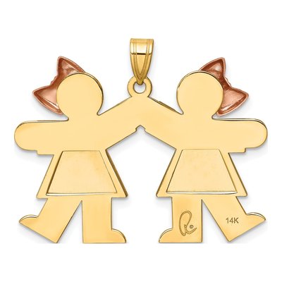 14K Two-Tone Engravable Kiss Charm | The Kids Collection – view 5