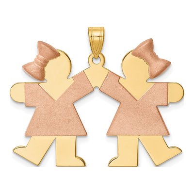 14K Two-Tone Gold Kiss Charm