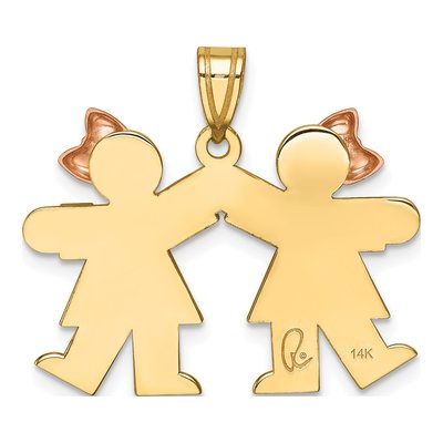14K Two-Tone Gold Double Kiss Charm – view 5