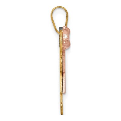 14K Tri-Color Gold Kids Girl Boy Kiss Pendant – view 3