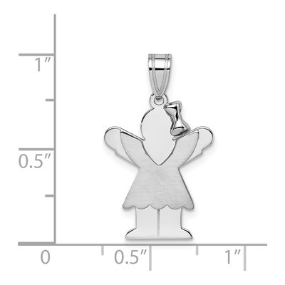14K White Gold Girl Charm – view 4