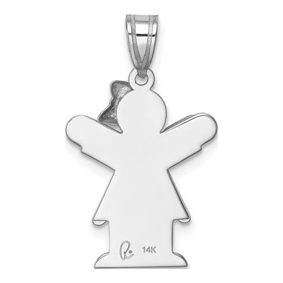 14K White Gold Girl Charm – view 5