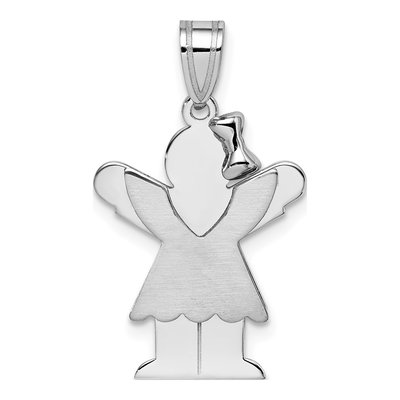 14K White Gold Girl Charm