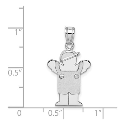 14K White Gold Boy Overalls Charm – view 3