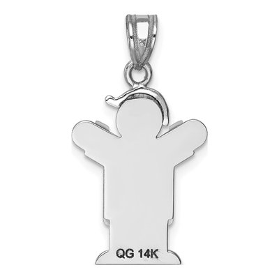 14K White Gold Boy Overalls Charm – view 4