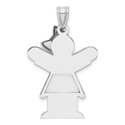 14K White Gold Girl Charm – view 5