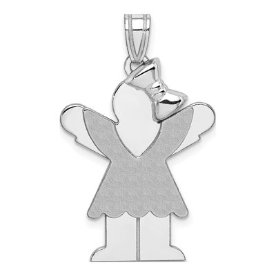 14K White Gold Girl Charm