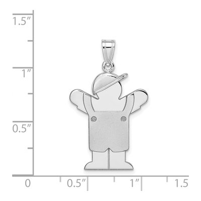 14K White Gold Boy Overalls Charm – view 3