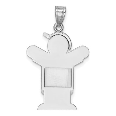 14K White Gold Boy Overalls Charm – view 4