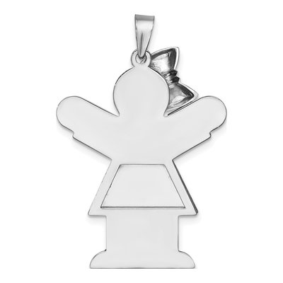 14K White Gold Girl Charm – view 5
