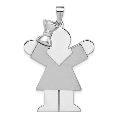 14K White Gold Girl Charm