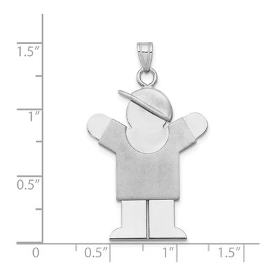 14K White Gold Boy Charm – view 3