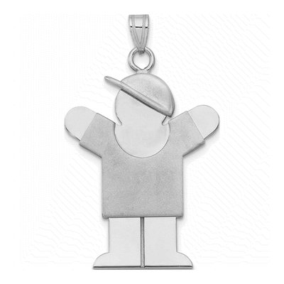 14K White Gold Boy Charm