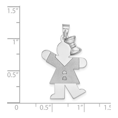 14K White Gold Diamond Kids Girl Charm – view 3