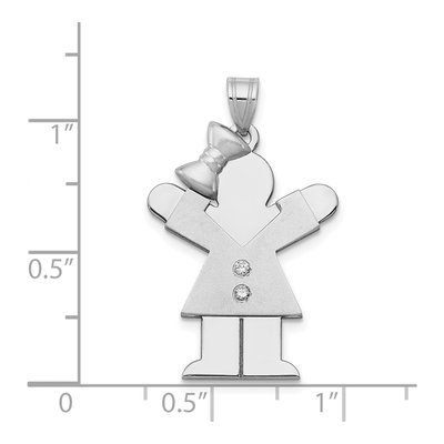 14K White Gold Diamond Girl Charm – view 3