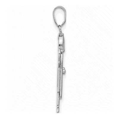 14K White Gold Boy Overalls Pendant Mounting – view 2
