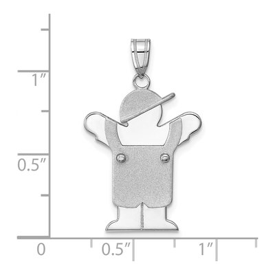 14K White Gold Boy Overalls Pendant Mounting – view 3