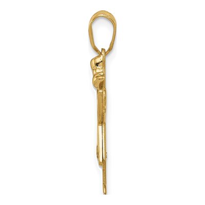 14K Yellow Gold Diamond Girl Pendant – view 2