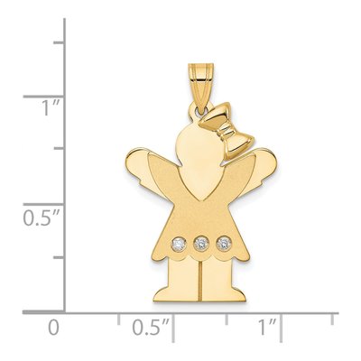 14K Yellow Gold Diamond Kids' Girl Love Pendant – view 3