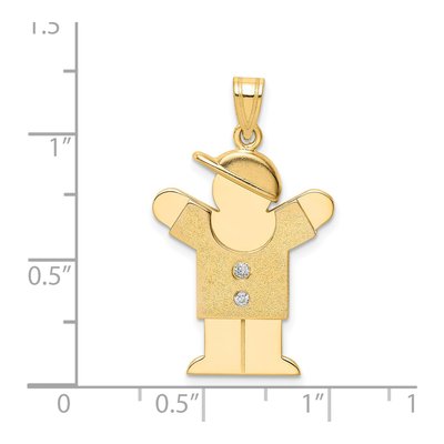 14K Yellow Gold Diamond Boy Pendant – view 3