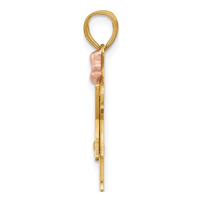 14K Two-Tone Gold Diamond Girl Pendant – view 2
