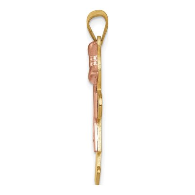 14K Two-Tone Gold Diamond Kids Collection Kiss Pendant – view 2