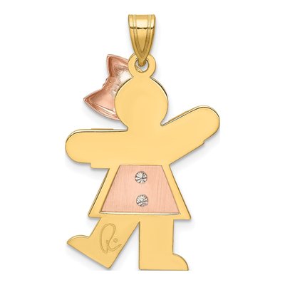 14K Two-Tone Gold Diamond Kids Collection Kiss Pendant – view 4