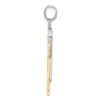 14K Two-Tone Gold Boy Overalls Pendant Mounting – view 3