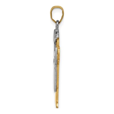 14K Two-Tone Gold Diamond Kids Boy Love Pendant – view 2