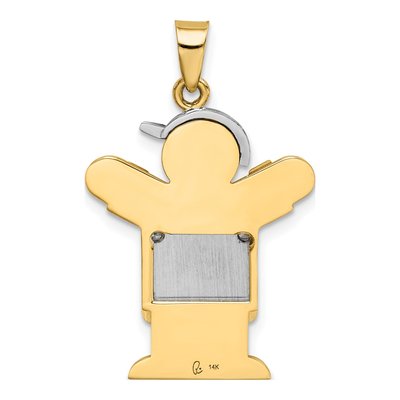 14K Two-Tone Gold Diamond Kids Boy Love Pendant – view 4