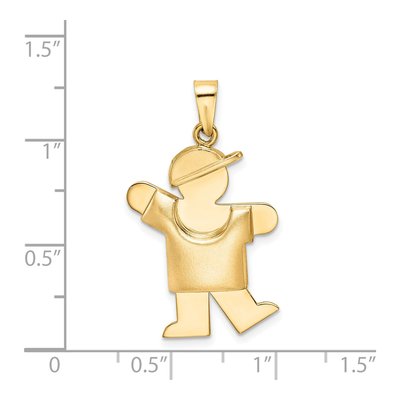 14K Yellow Gold Puffed Boy Charm – view 4