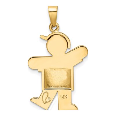 14K Yellow Gold Puffed Boy Charm – view 5